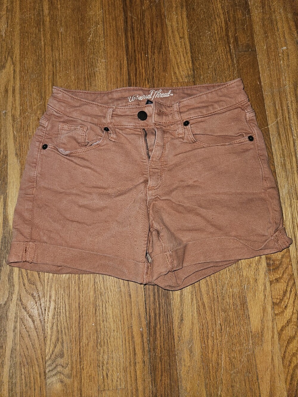 Universal Thread High Rise Midi Rust Orange Shorts Size 00/24